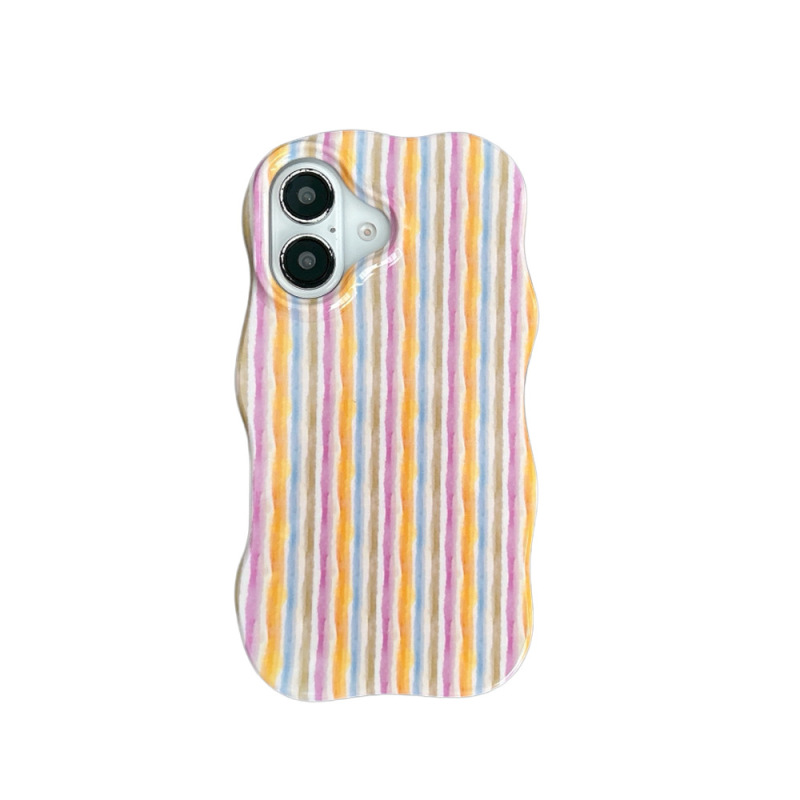 小清新波縞はiPhone16pro maxアップル15携帯ケース13/14二合一菲林を適用する|undefined