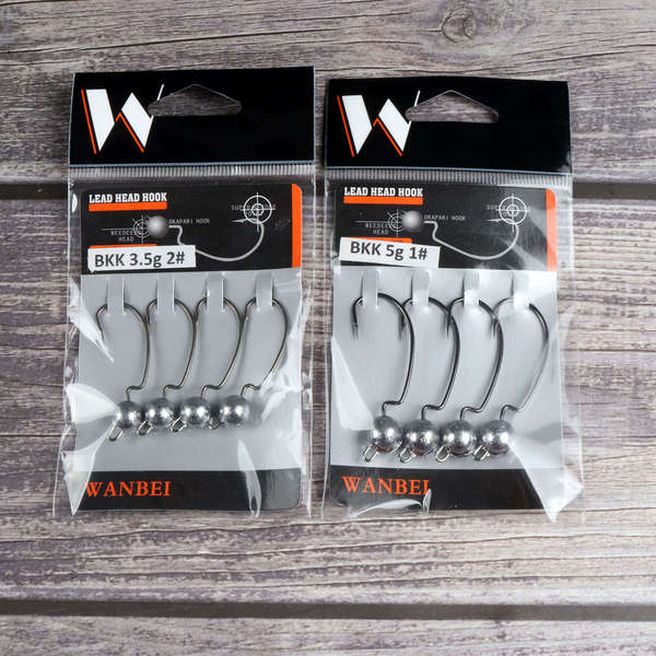 BKK Lead head hook 4 pieces crank hook fish hook with barb carbon…