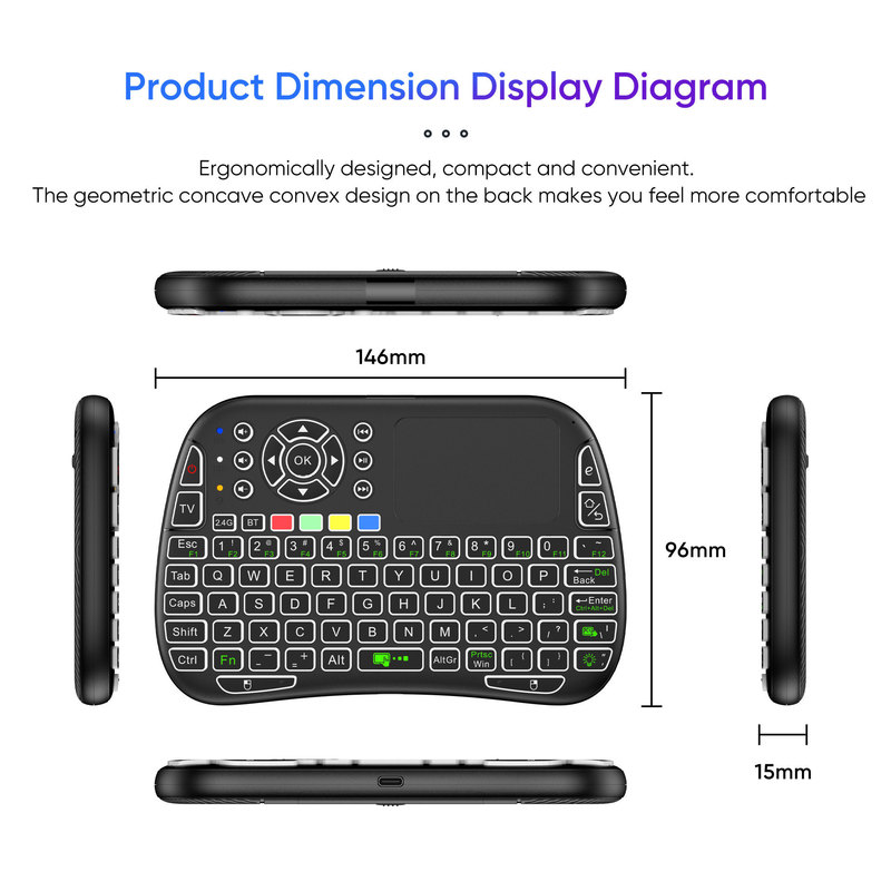 Cross-Border Best-Selling Dual-Mode M9 Bluetooth Air Mouse 2.4g Smart Seven-Color Dazzling Multimedia Backlit Keyboard Cross-Border Best-Selling Dual-Mode M9 Bluetooth Air Mouse 2.4g Smart Seven-Color Dazzling Multimedia Backlit Keyboard