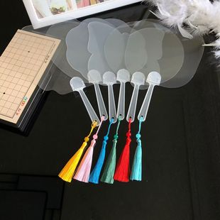 diy transparent fan blank pvc round fan handmade children graffiti painting fan painting kindergarten creative art