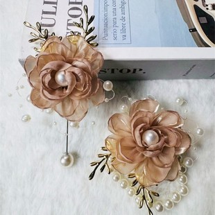 Cross-Border New Wedding Groom and Bride Corsage Wedding Full Set of Parent Corsage Sister Group Bridesmaid Brooch Wrist Flower