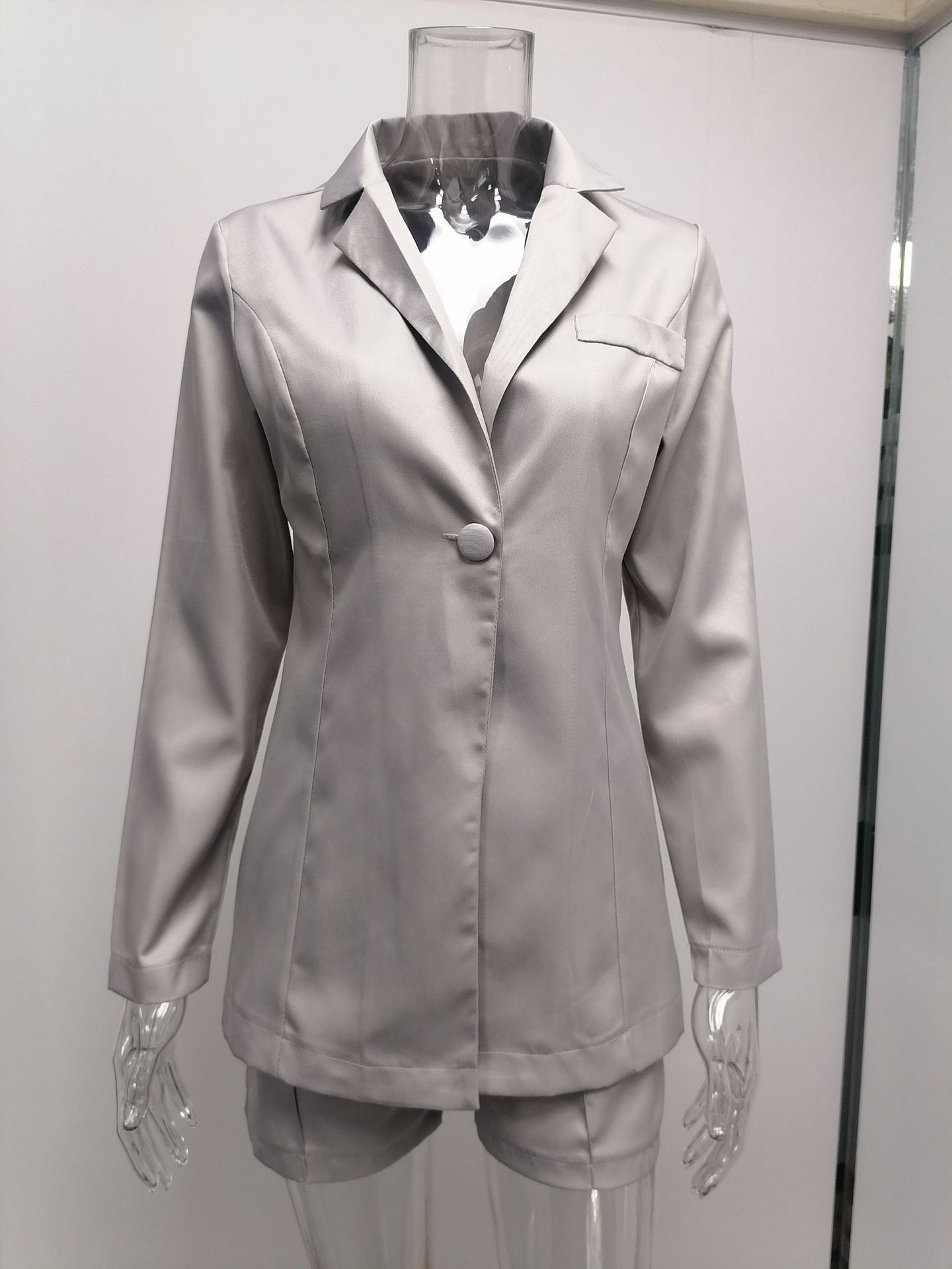 Elegantes Damen Blazer Set Langarm Für Herbst Und Winter Mode_voghion.com