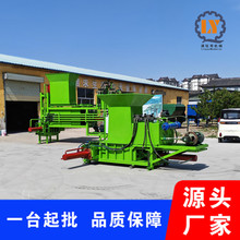 双缸青贮饲料压块机玉米秸秆打包装袋机锯末稻壳套袋打包机