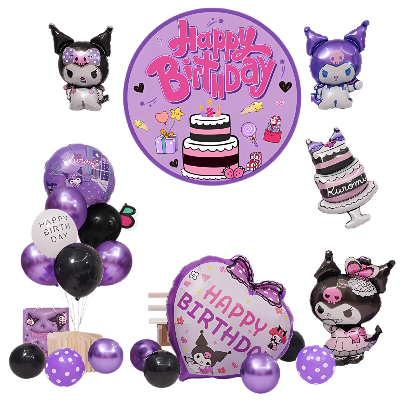 Colomi escenario de cumpleaños para niños decoración de niñas globos familia simple fiesta sensación de ceremonia pared de fondo