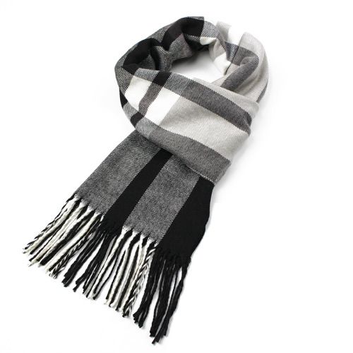 New Autumn/Winter Cashmere Faux Student Men's Business Casual Fleece Thick British Check Scarf Long Men's Scarf