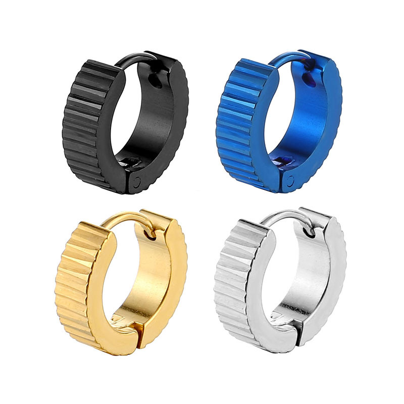 Cross-border punk style titanium steel gear earrings stainless steel ear bone buckle European and American hip-hop trend men's earrings manufacturers for sale