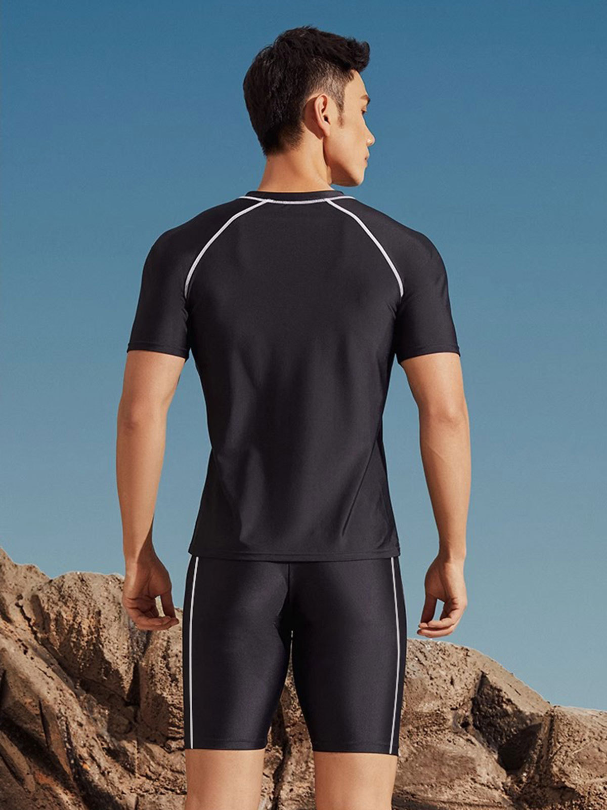 Conjunto de Traje de Baño para Hombre de Poliéster para Natación image 4