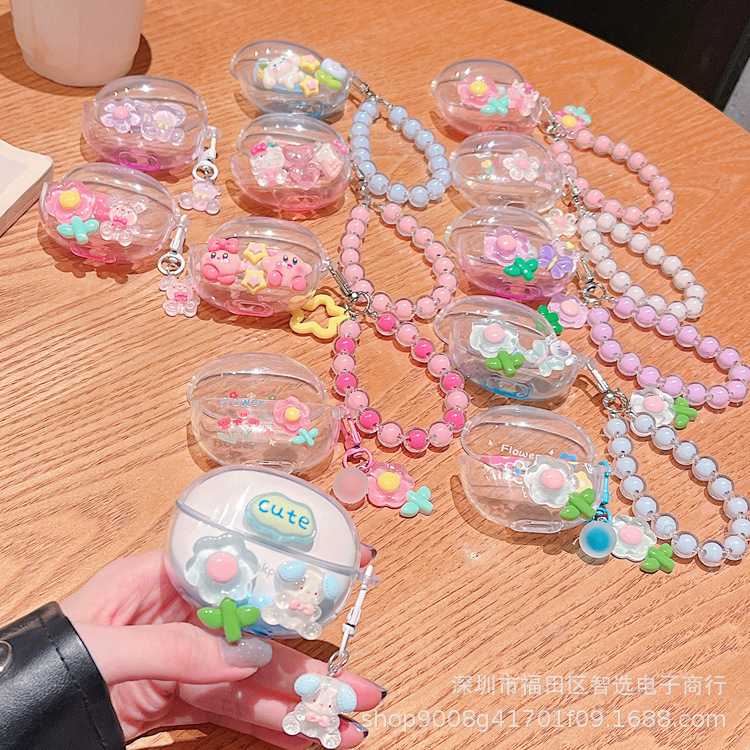 Lenovo LP5pro Headphone Case Cartoon DIY Butterfly Flower Pendant Wireless Bluetooth Protective Case