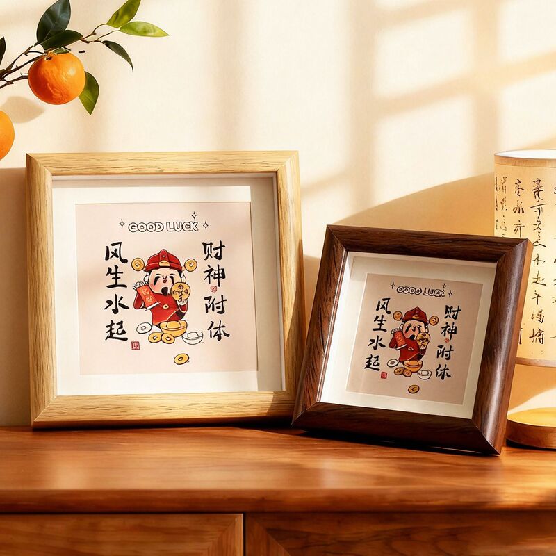 Mini 4inch Wooden Photo Frame Hollow Three-Dimensional Picture Frame Empty Frame Display Square DIY Specimen 6inch Photo Frame Wholesale