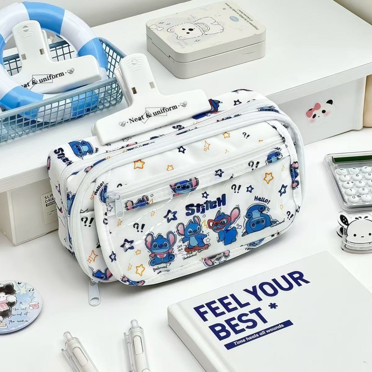 Blue high quality pencil case for students