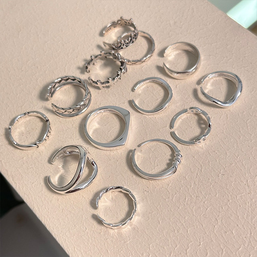 Ring Set of S925 Pure Silver Material, Hypoallergenic, Best Selling Model for Layered Wearing, New Arrival