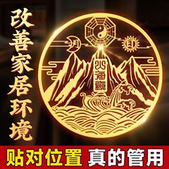 纯铜山海镇贴室外大门室内挂件八卦镜图壁画小摆件双麒麟挂画贴纸