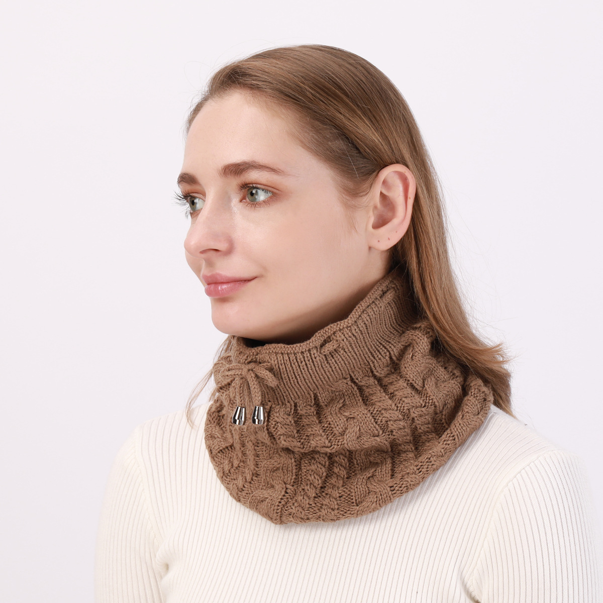 Damen Strickmütze Und Nackenwärmer Set Für Den Winter_voghion.com