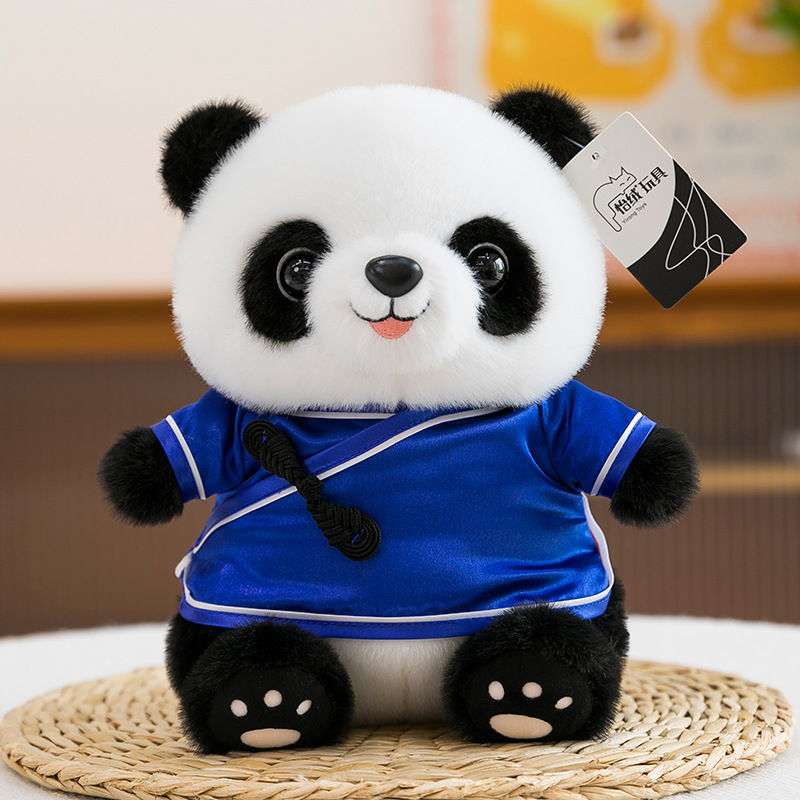Tesoro nacional panda muñeca colgante Tang traje chino Chengdu panda muñeca regalo de cumpleaños impresa logotipo juguetes de peluche