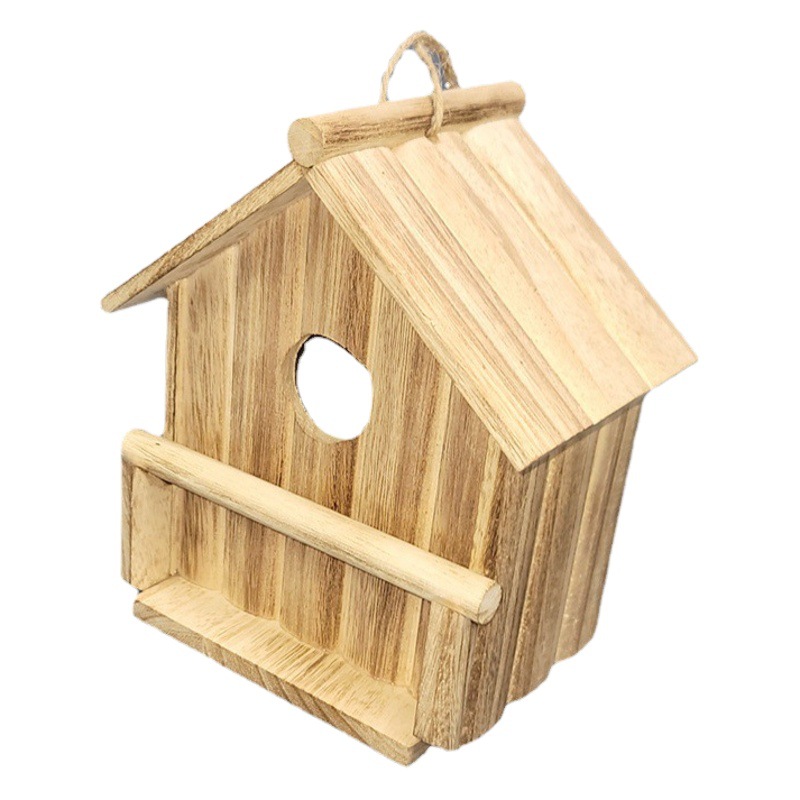 Jardín al aire libre de madera maciza DIY nuevo Nido de Pájaro Casa del pájaro jaula caja de cría alimentador de aves logotipo imprimible