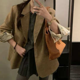 春季2026新款卡其色西装外套超好看西服韩系通勤显瘦气质上衣