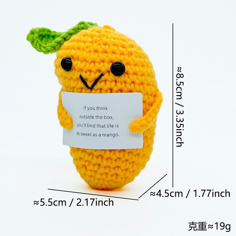 Transfronterizo al por mayor hecho a mano de punto de felpa de energía positiva de la patata emocional vegetal adornos de frutas de juguete pequeño regalo