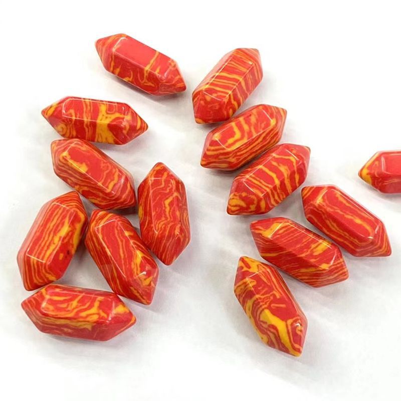 오렌지 레드 공작 소나무 8*21mm(단일)(천연 아님)