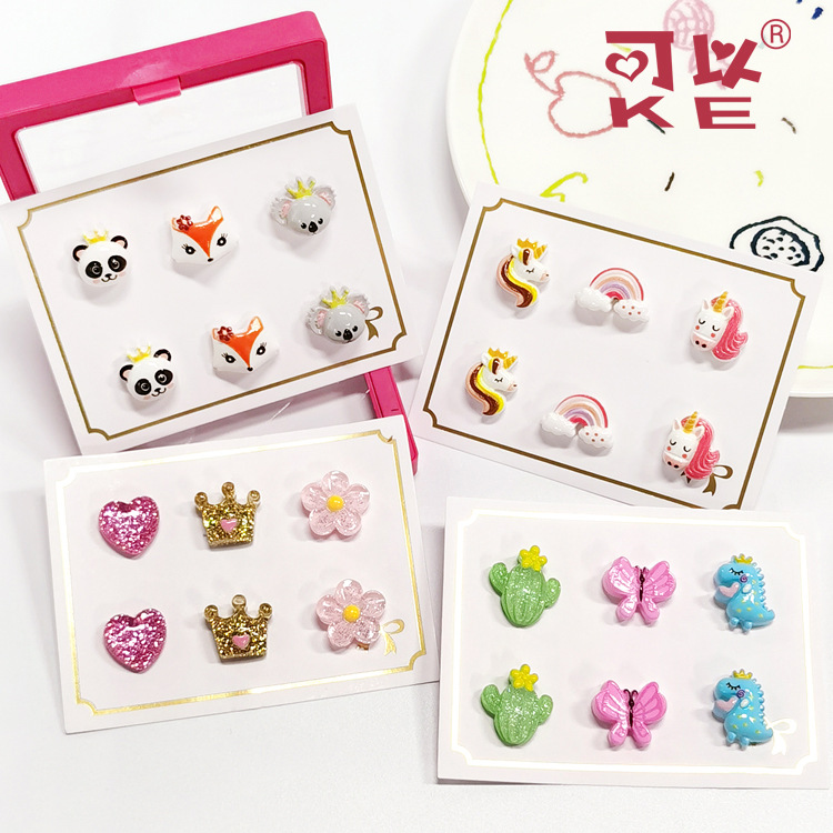 Wholesale [Can] New Kidsren's Cartoon Iron-Absorbing Ear Clips, Cut ...
