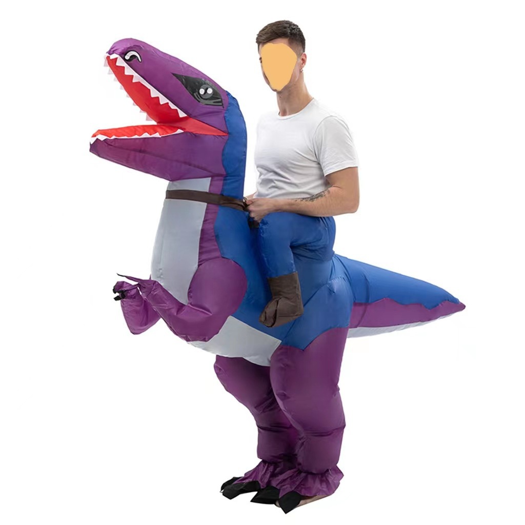 Estilo explosivo transfronterizo, novedad, creatividad, fiesta navideña, personalidad esencial, creatividad, traje inflable de dinosaurio de conducción llamativo