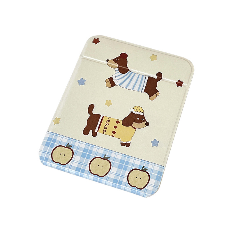 Lindo espejo de maquillaje de perro de salchicha espejo de tocador plegable espejo de maquillaje de dormitorio de estudiantes de escritorio portátil espejo de viaje