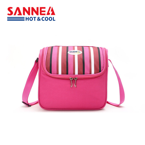 SANNE insulated bag striped picnic bag Amazon thickened insulated lunch bag portable aluminum foil lunch box bag