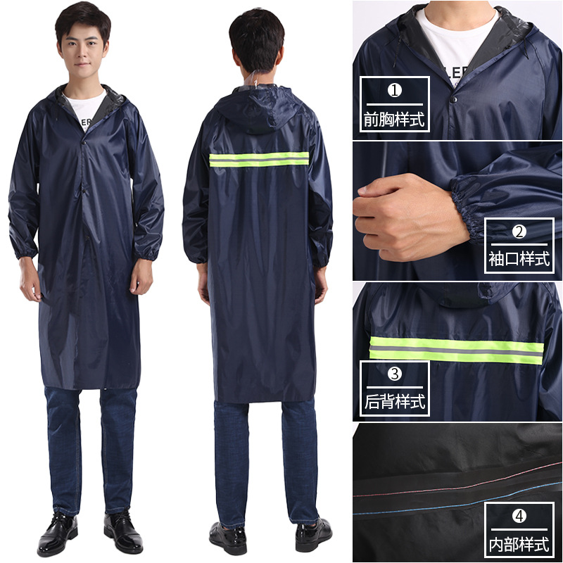 Chubasquero de una pieza al por mayor engrosado largo de cuerpo completo impermeable protección laboral al aire libre ciclismo impermeable rompevientos poncho reflectante