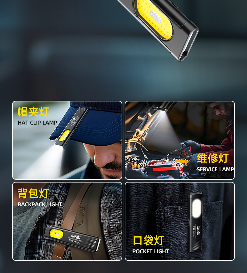 Volson T7Pro Flashlight Strong Light Charging Ultra-Bright Outdoor Small Portable Light Mini Repair Work Light