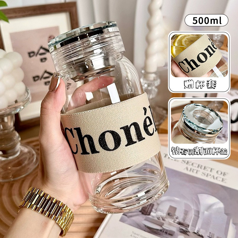 500ML 다이아몬드 뚜껑 [무료 흰색 단열 컵 커버 + 내열 및 방폭]