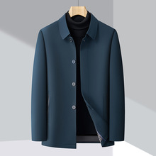 冬季新款男士羽绒服翻领单排扣宽松轻薄白鸭绒商务休闲中年爸爸装