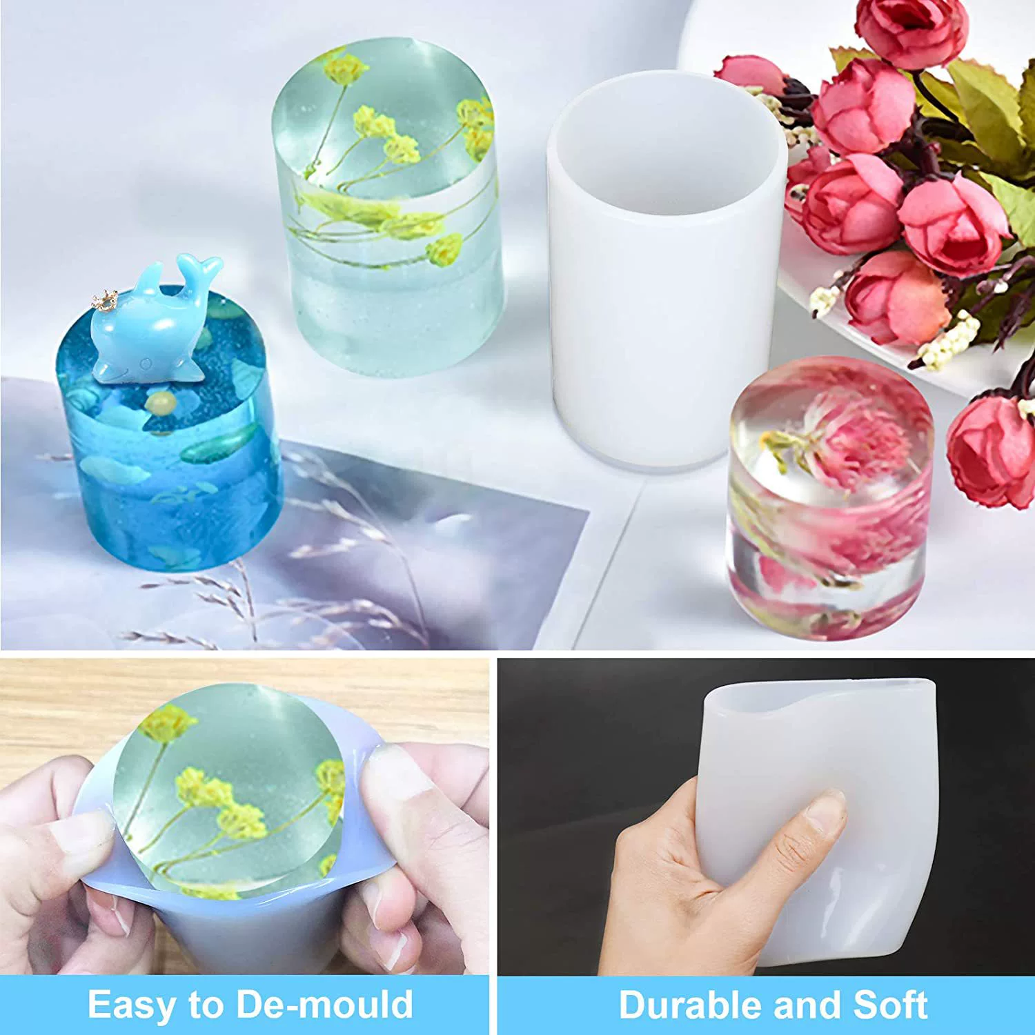 Трехмерная свеча, силиконовая форма, форма для мыла, ручная работа, цилиндрическое тело