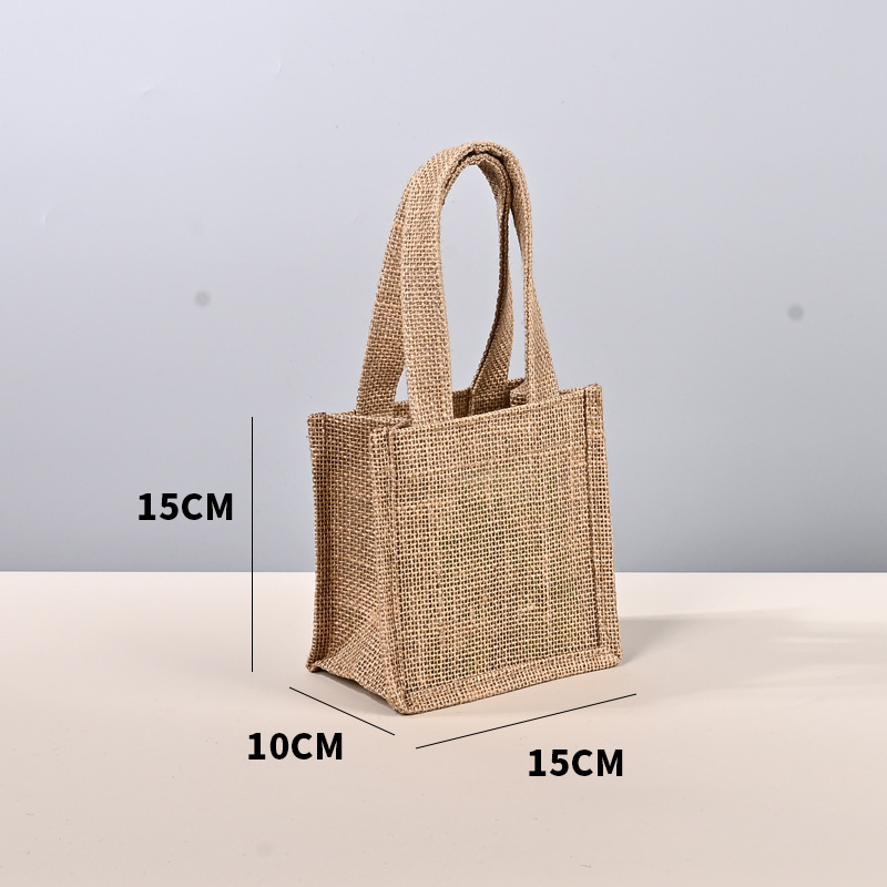 Bolsas de lino personalizadas para regalos de Año Nuevo, bolsas de mano de lino de alta gama de algodón-lino-yute en blanco, bolsas de compras pintadas a mano image 55