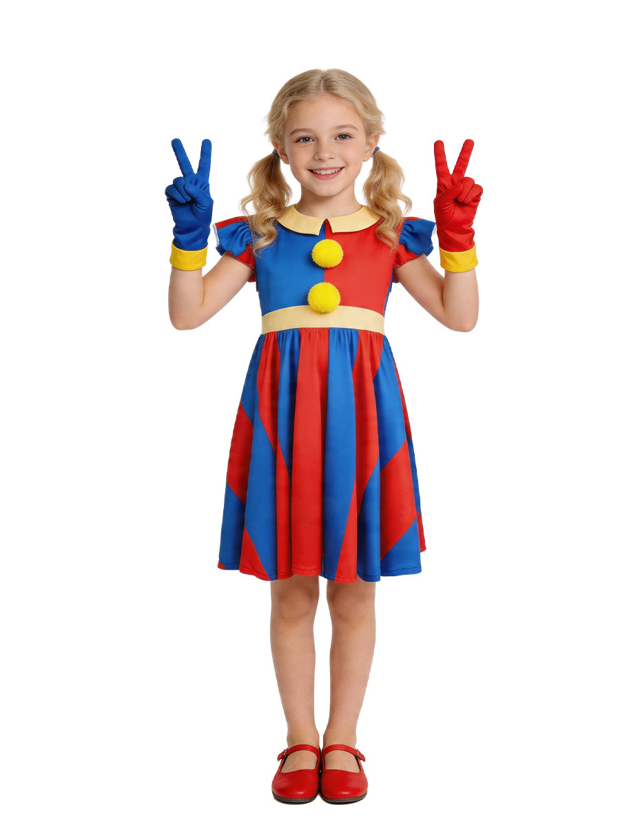 Disfraz de Halloween transfronterizo Pamney Magic Digital Circus, mono ajustado para cosplay, disfraz para actuación en el Día del Niño.