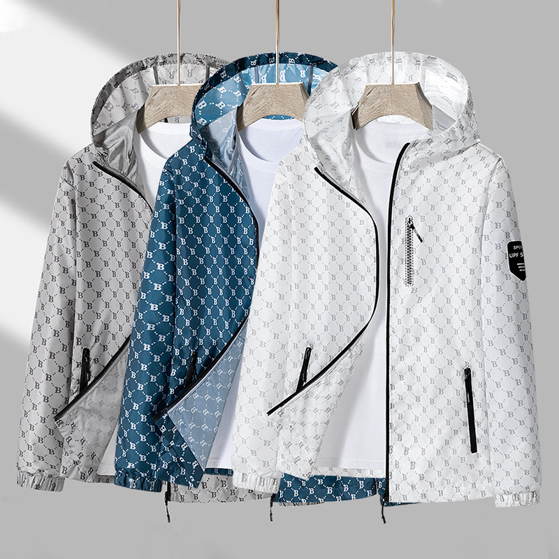 2024 moda nueva chaqueta de protección solar para hombres abrigo delgado de verano deportivo al aire libre transpirable anti-UV ropa de piel image 3