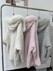 雪兔精灵原版重磅超大狐狸毛领可拆卸羊毛皮草外套女显瘦慵懒