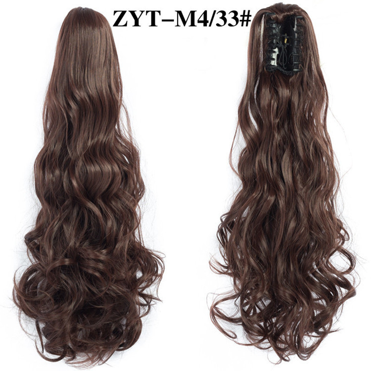 Venta al por mayor de la fábrica peluca Cola de Caballo hembra Pelo Largo onda grande clip largo pelo rizado red Rojo Alta Cola de Caballo peluca pieza