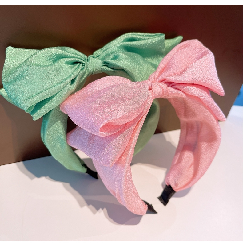 Korean Chiffon Big Butterfly Solid Color Wide-brimmed Headband display picture 18