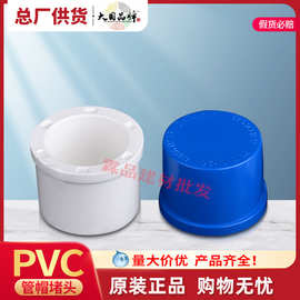 联塑管帽PVC-U给水堵头盖子20~110PVC接头配件管堵塞封头工厂批发