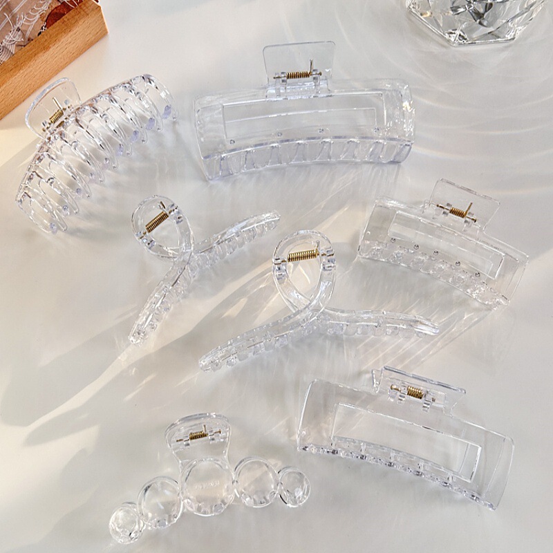 Factory Direct Sales 2025 New Acrylic Large High Transparent Clip Nude Clip Bottom Clip Handmade Hairpin Accessories