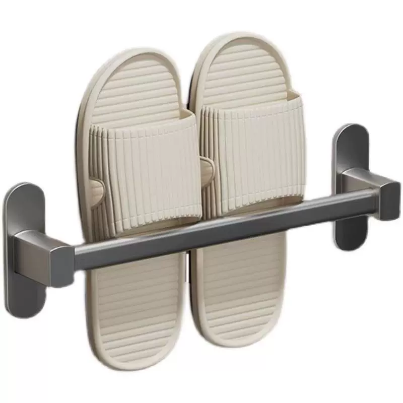 Punch-Free Wall-Mounted Slipper Rack, Gun Gray, 30–70 cm, Single & Multi-Size Options