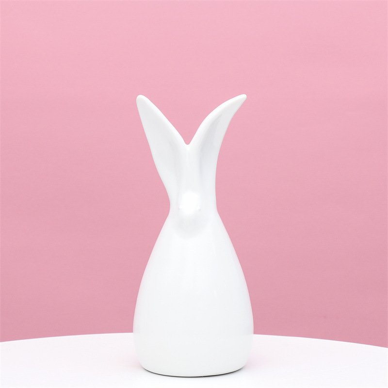 Conejo de cerámica año decoración sala de estar hogar creativo vino gabinete estantería decoración pasillo regalo habitación luz lujo pequeña Decoración