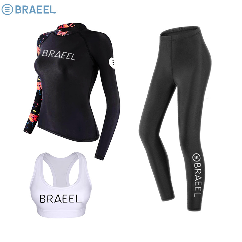 Korean-style New Swimsuit Women's Split Conservative Sun-protection Slimming Belly-covering Quick-drying Surfer Suit Jellyfish Long-sleeved Diving Suit