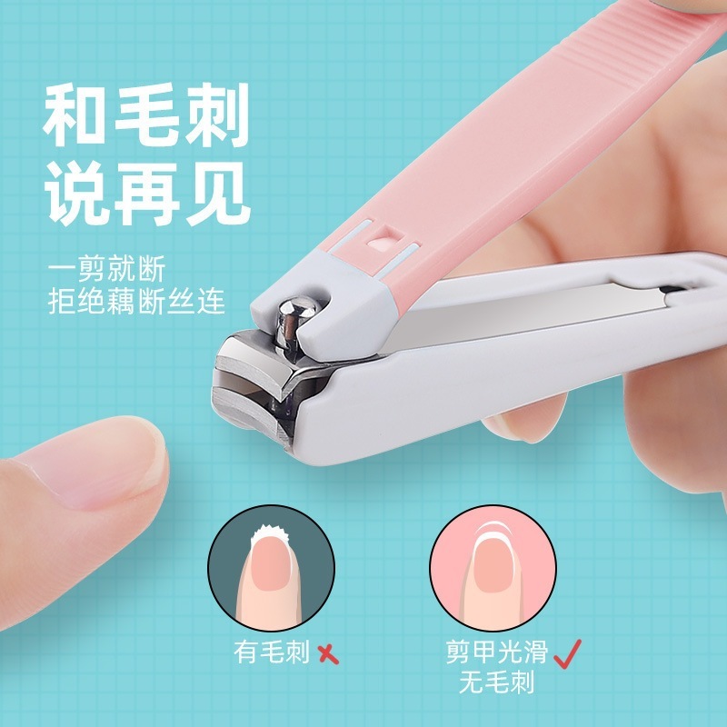 Zheni 爪切りセット ステンレス鋼爪切り 爪はさみ シングル印刷可能なラベル 工場クリエイティブ 斜め口 飛沫防止|undefined