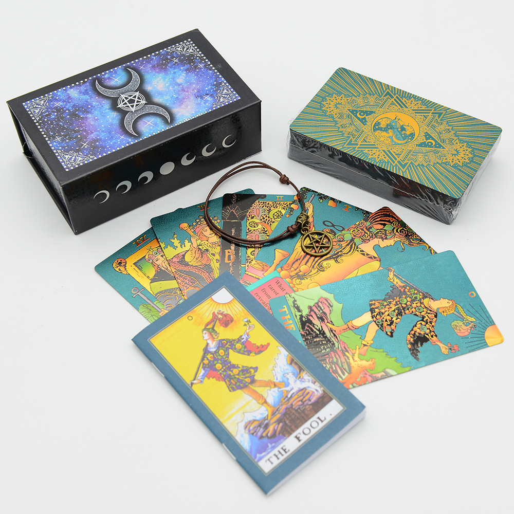 Gold Foil Tarot Cards Set Six Colour Eye Moon Board Game Cards_voghion.com
