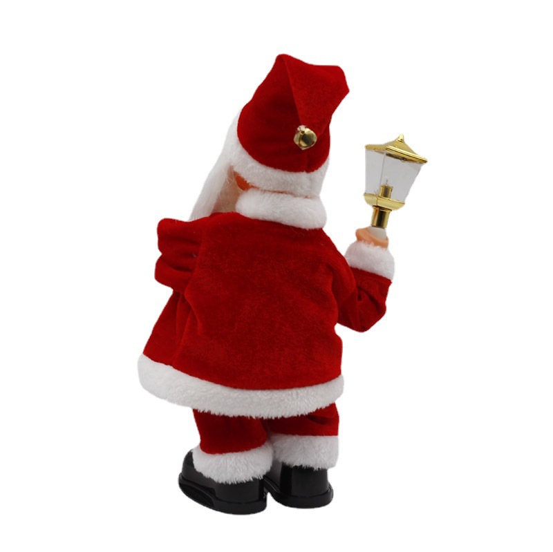 Kerstversiering handgedraaid paleis lantaarn elektrische muziek Kerstman kinderpop speelgoed feest vakantie cadeau_voghion.com