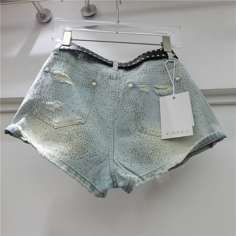 Pantalones Cortos Vaqueros con Agujeros para Mujer de Denim, Con Agujeros, para Verano