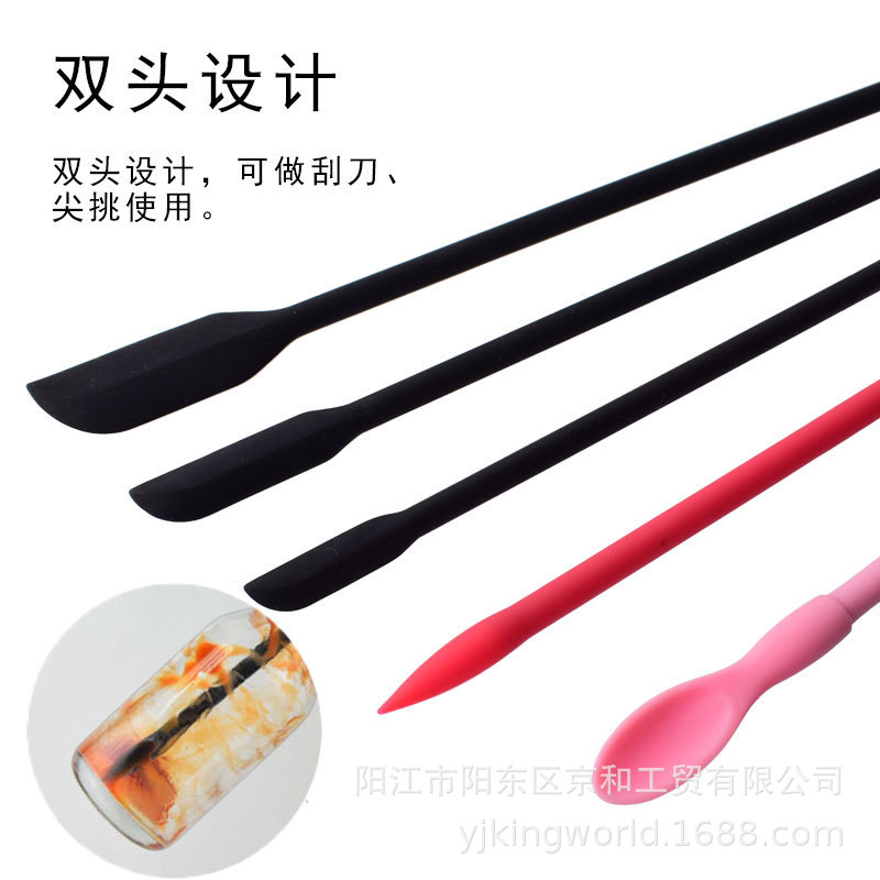 Silicone double-sided small cosmetic scraper, set, 3 pieces