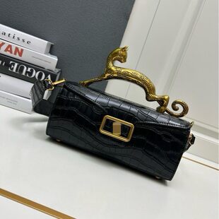 Purse, handle, handheld small one-shoulder bag, genuine leather, high-end