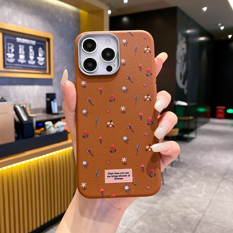 TPU leather pattern-【small floral】brown