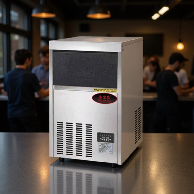 Máquina de hielo de gran capacidad totalmente automática de acero inoxidable comercial, cafetera de tienda de té con leche, máquina de hielo cuadrado de Bar image 3